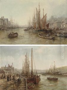 Peel Harbour, Isle Of Man; And Douglas Harbour, Isle Of Man (both Illustrated) by William Edward Webb