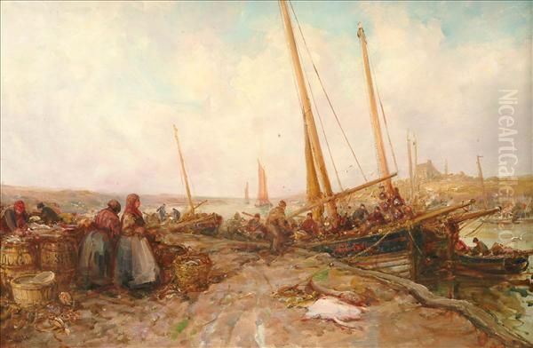 Scilly Isletrawlers Unloading Their Catch On The Fish Quay - view 1