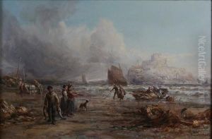 Penzancetrawlers Off St Michaels Mount by William Edward Webb