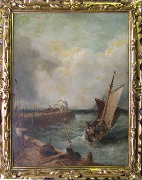 Coastal Scene In Rough Waters - view 1