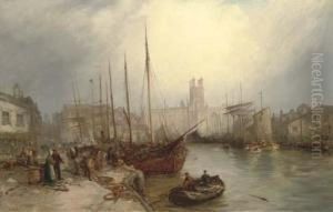 Exeter Cathedral From The River Exe by William Edward Webb