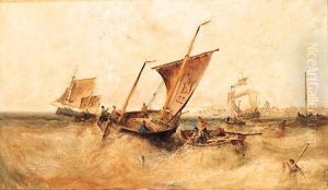 Shipping Off A Port, Possibly Falmouth by William Edward Webb