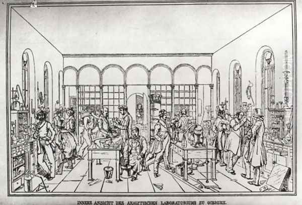 View of the chemistry laboratory of Baron Justus von Liebig 1803-73 at Giessen - view 1