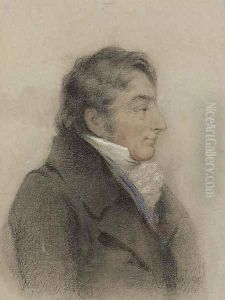 Portrait of Joseph Mallord William Turner (1775-1851), in profile to the right in a black coat, blue waistcoat and cravat by Charles Turner