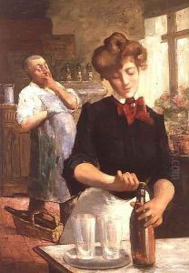 The Barmaid by Louis Adolphe Tessier