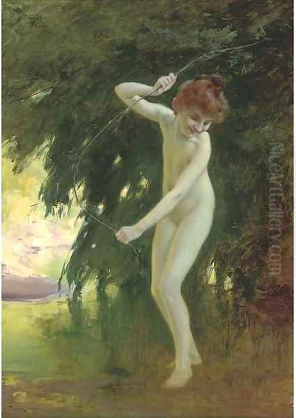 A nymph at a woodland pool - view 1