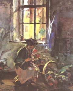 Making a Bunch of Flowers 1933 by Janos Tornyai
