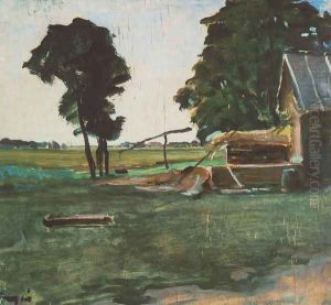 Farm with Shadoof 1907 by Janos Tornyai