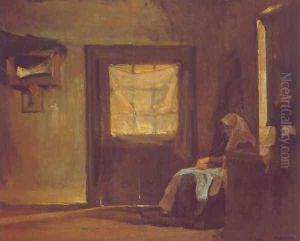 The Artists Mother in her Room 1905 by Janos Tornyai