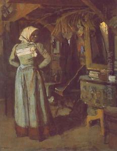 Young Woman in the Atelier 1904 by Janos Tornyai