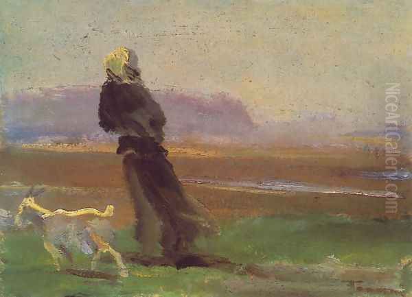 Woman with Goat c. 1910 - view 1