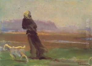 Woman with Goat c. 1910 by Janos Tornyai
