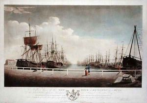 A West View of the New Dock at Kingston upon Hull, 1786 by Robert Thew