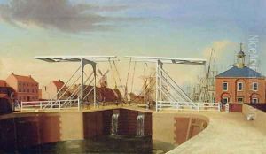 An East View of the Bridge and New Dock at Kingston upon Hull by Robert Thew