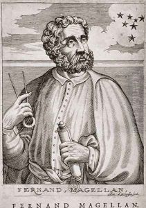 Portrait of Ferdinand Magellan c.1480-1521 from Lives of Illustrious Men, engraved by De LAumessin by Andre Thevet