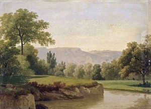 River Landscape 1820s by Adam-Wolfgang Topffer