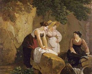 Washerwomen in a Grotto 1825-30 by Adam-Wolfgang Topffer