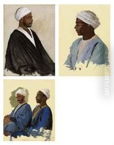 Three Studies Of North African Men by Edwin Lord Weeks