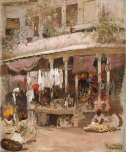 Scene De Marche A Gwalior (inde) by Edwin Lord Weeks