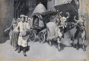 A Wedding Procession In Ahmedabad, India by Edwin Lord Weeks