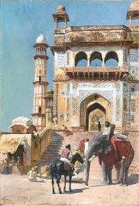 Before The Great Mosque At Mathura
