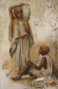 A Moorish Country Woman With A Jar And A Slave Girl