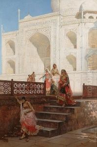 Nautch Girls Emerging From The Taj Mahal by Edwin Lord Weeks