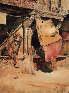 Shop Fronts, Ahmedabad by Edwin Lord Weeks