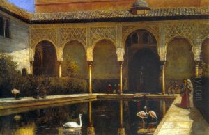 A Court In The Alhambra In The Time Of The Moors by Edwin Lord Weeks