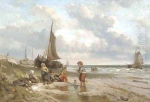 Playing on the beach by Jan Mari Henri Ten Kate