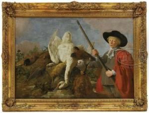 The Younger Hunter With Dog And His Game by Jan Weenix