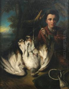 Portrait De Chasseur Avec Une Outarde by Jan Weenix