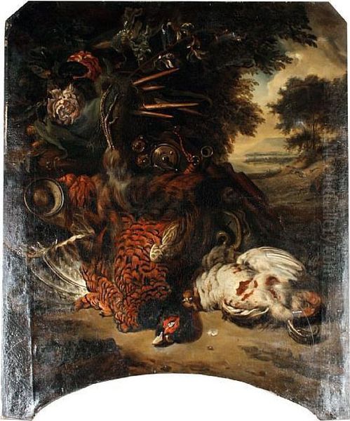Still Life Of Game Birds With A Landscape In The Distance - view 1
