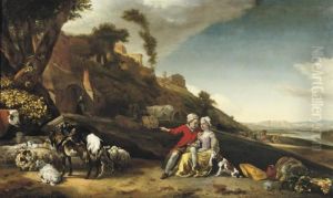 A Young Couple In An Italianate Landscape A Young Couple In An Italianate Landscape