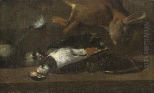 Still Life With Game Birds And A Rabbit: A Fragment by Jan Weenix