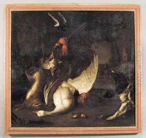 "natura Morta Con Trofei Di
Caccia" Olio , F.to E D.to J.weenix 1705 In Alto A Sin. Provenienza by Jan Weenix