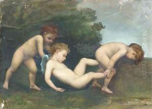 Cupid with two cherubs 2 by Dorothy, nee Tennant Stanley