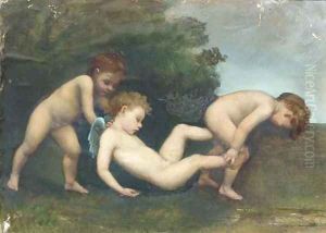 Cupid with two cherubs by Dorothy, nee Tennant Stanley