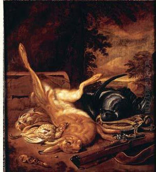 Nature Morte Au Trophee De Lievre Et De Perdrix Grise - view 1