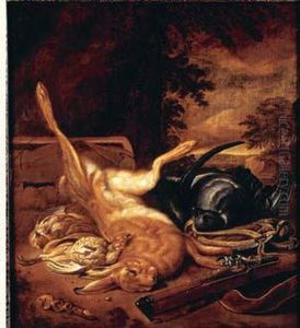 Nature Morte Au Trophee De Lievre Et De Perdrix Grise