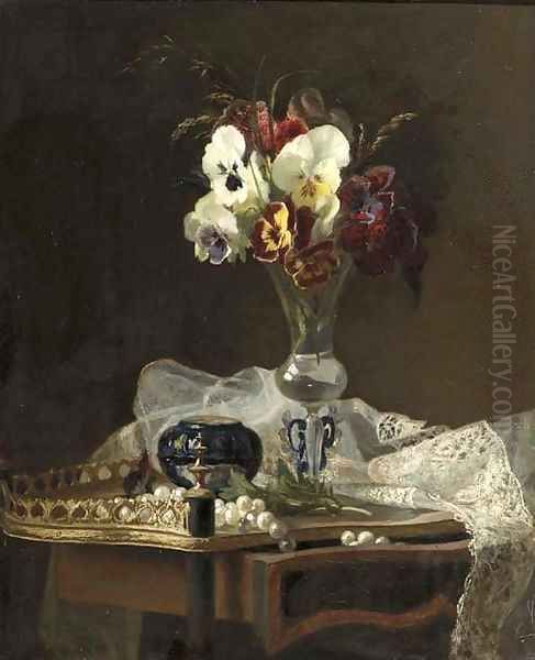A still life with violets in a Venetian vase - view 1