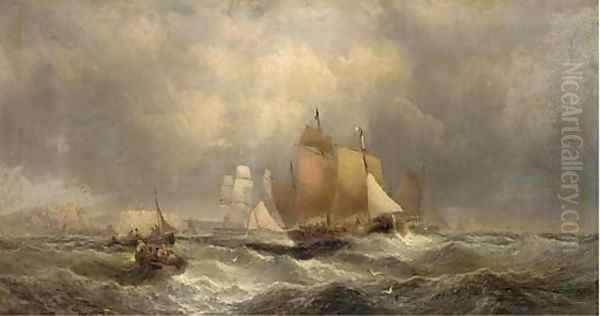 Crowded waters off Whitby - view 1