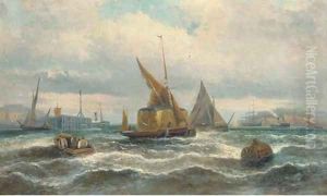Hay barges and other shipping in the harbour