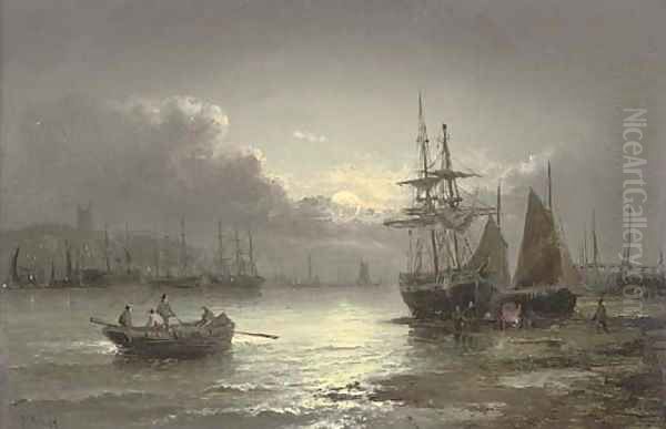 Whitby by moonlight - view 1