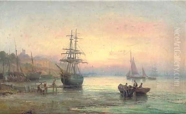A beached brig at Rochester, dusk - view 1