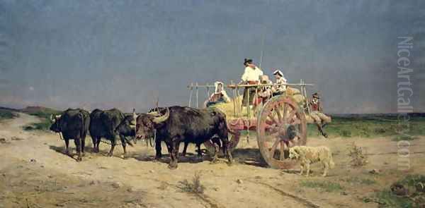 Wagon with Buffalo by the Beach - view 1