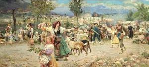 The Village Procession by Aurelio Tiratelli