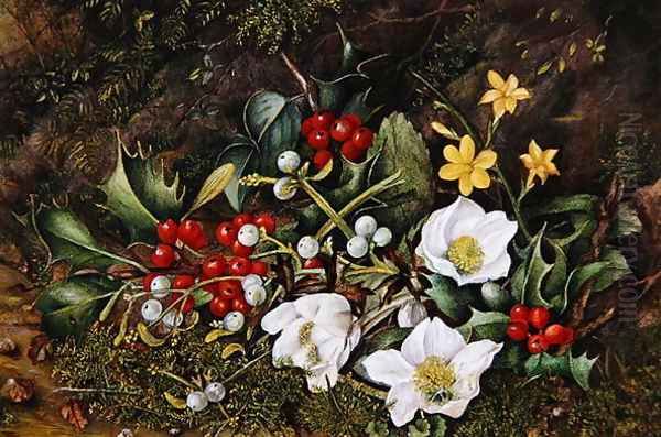 Holly and Christmas Roses - view 1
