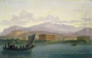 Artists Approaching the Ruins of Paestum, 1793 by Jean Jacques Francois Taurel