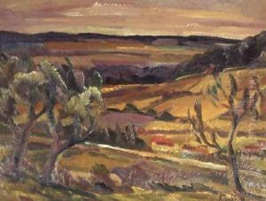 Autumn Landscape near dOrsay, France by Alexandrovitch Tarkhoff